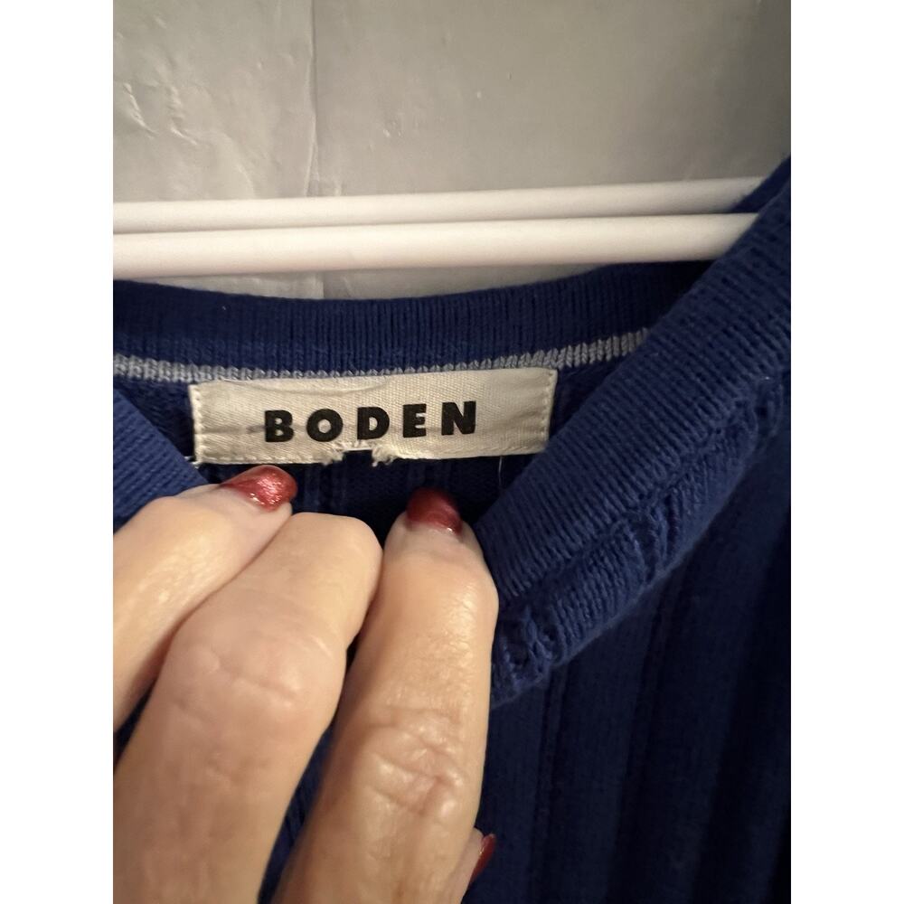 Boden Blue Sleeveless Halter Top Knitted Midi Dress Sz 12 No Size Tag - Picture 7 of 7